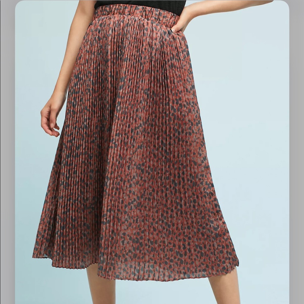 Pleated Leopard Skirt